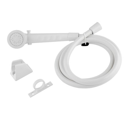 DURA FAUCET RV SHOWER HEAD & HOSE - WHITE DF-SA130-WT